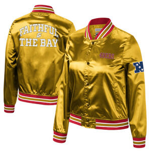 NEW San Francisco 49ers Mitchell Ness Faithful to The Bay Zip Jacket Women's L